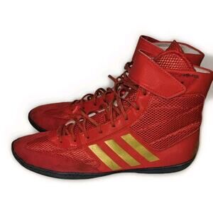 Adidas Combat Speed 5 Red/Gold/Navy Wrestling Shoes Size 10